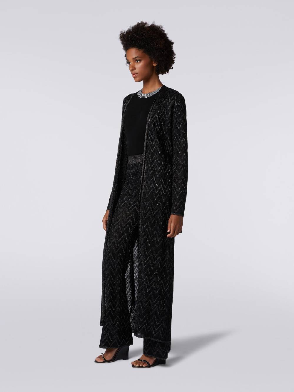 Missoni Cardigan lungo in maglia chevron con lurex Soddisfazione Garantita