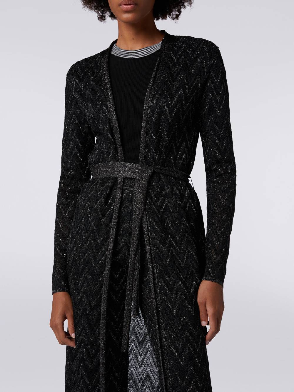 Missoni Cardigan lungo in maglia chevron con lurex Soddisfazione Garantita
