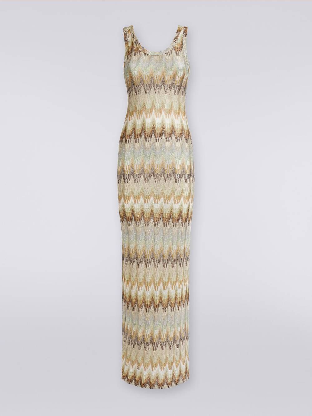 Missoni Abito lungo smanicato in viscosa zig zag con lurex Qualità Garantita