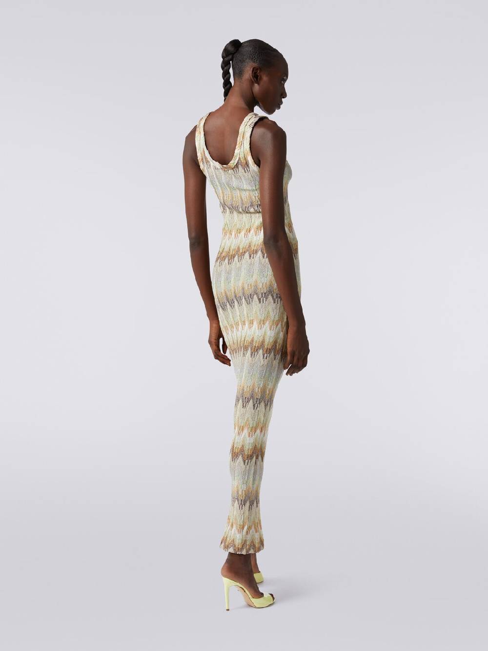 Missoni Abito lungo smanicato in viscosa zig zag con lurex Qualità Garantita