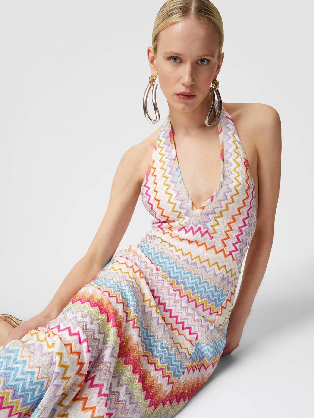 Missoni Abito lungo in viscosa zig zag con lurex Negozi Online