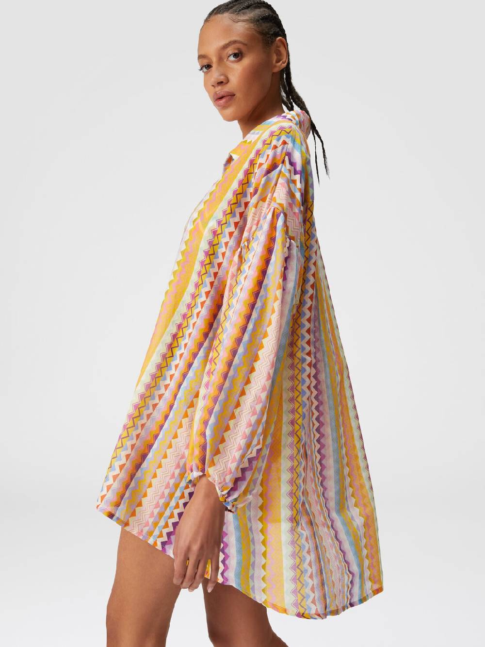 Missoni Blusa oversize in seta e cotone stampa zig zag Shopping Online