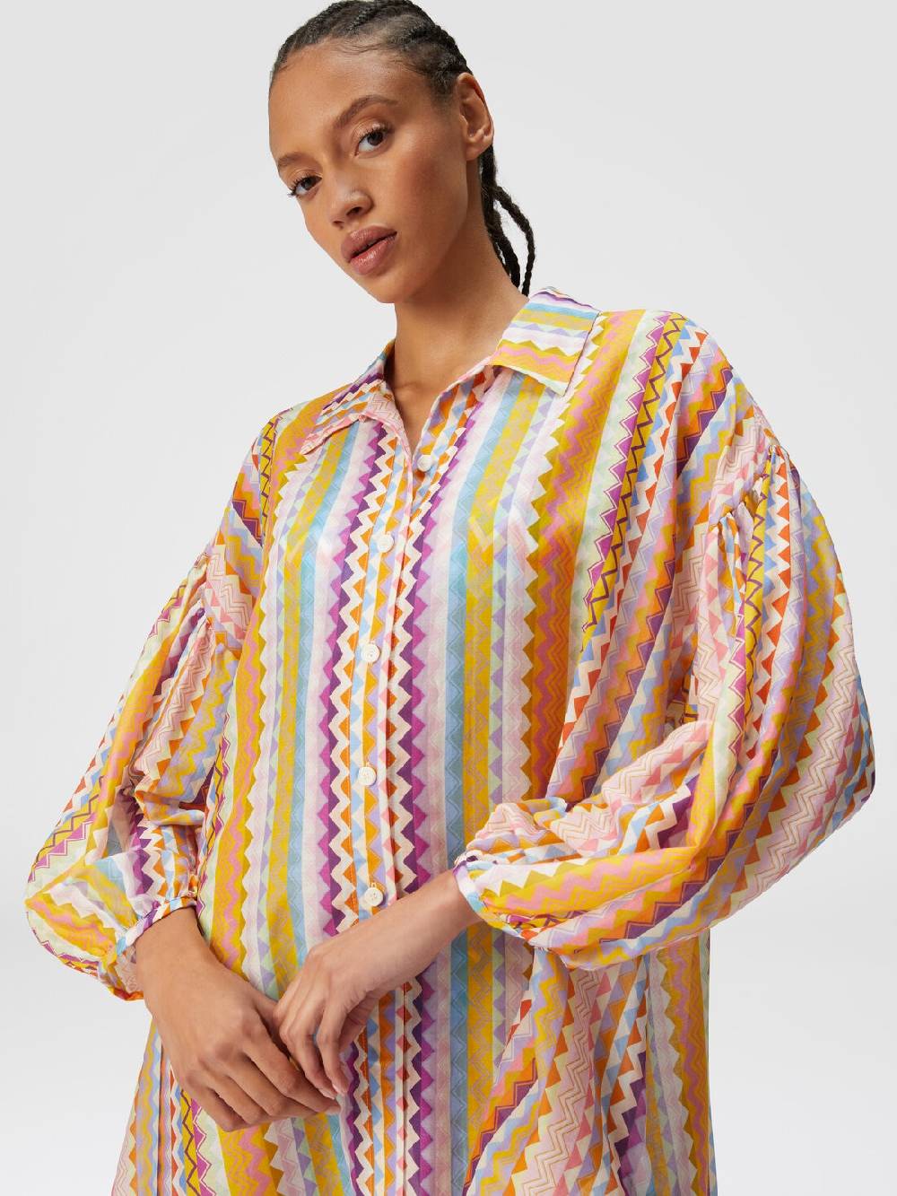 Missoni Blusa oversize in seta e cotone stampa zig zag Shopping Online