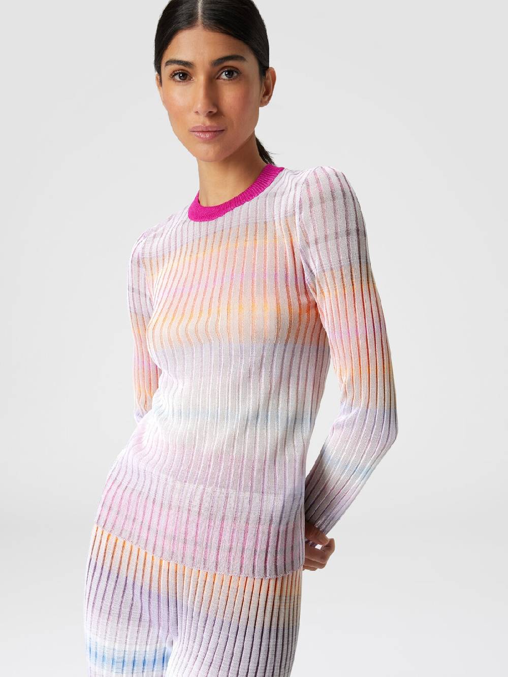 Missoni Maglia girocollo a coste con colletto a contrasto Affare Del Giorno