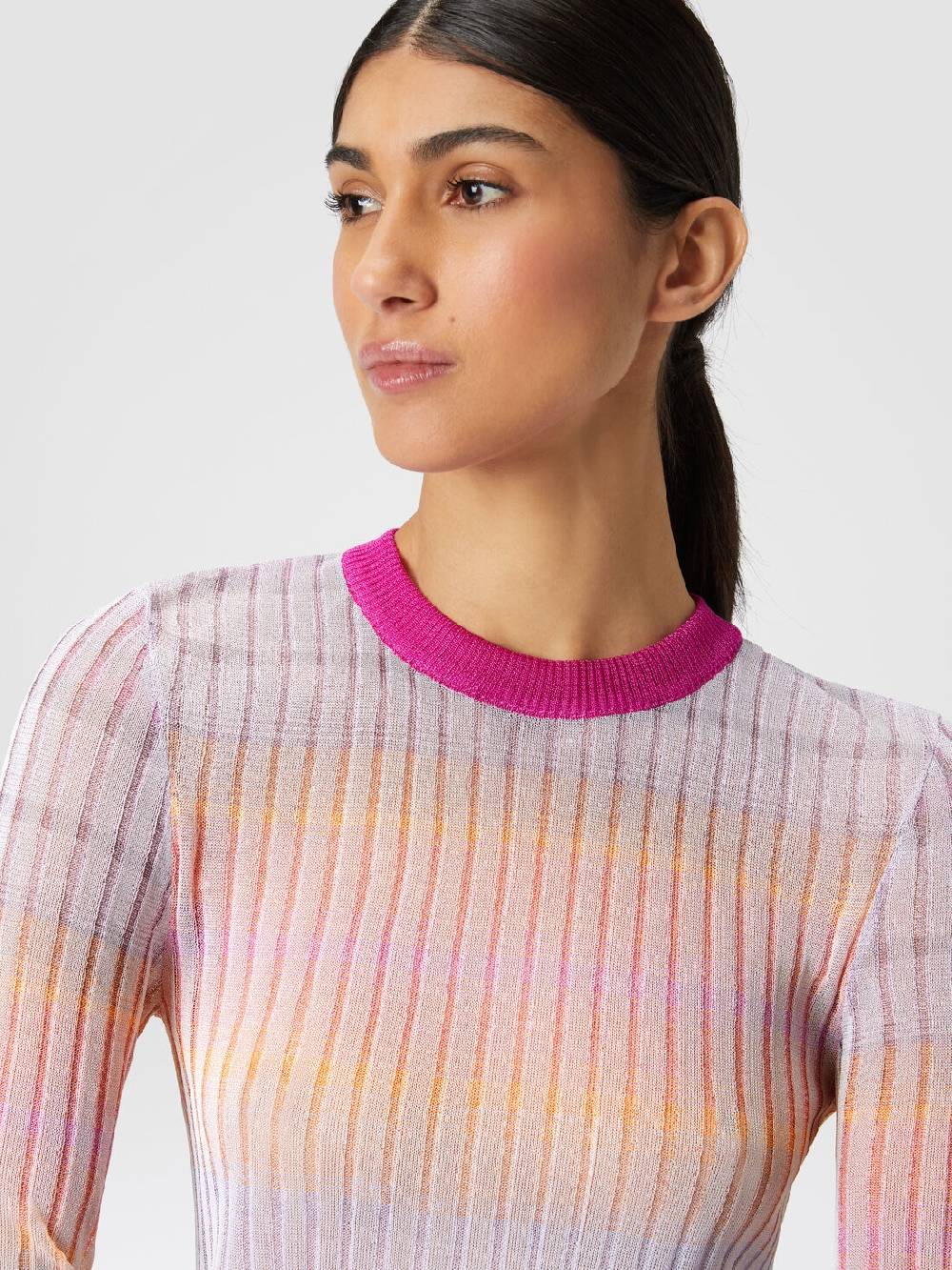 Missoni Maglia girocollo a coste con colletto a contrasto Affare Del Giorno