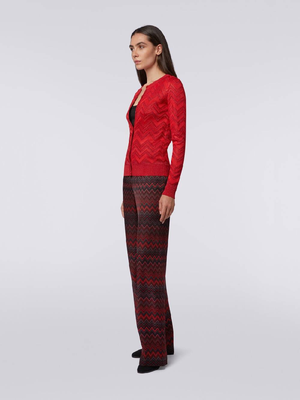 Missoni Cardigan in maglia zig zag tonale con lurex Novità