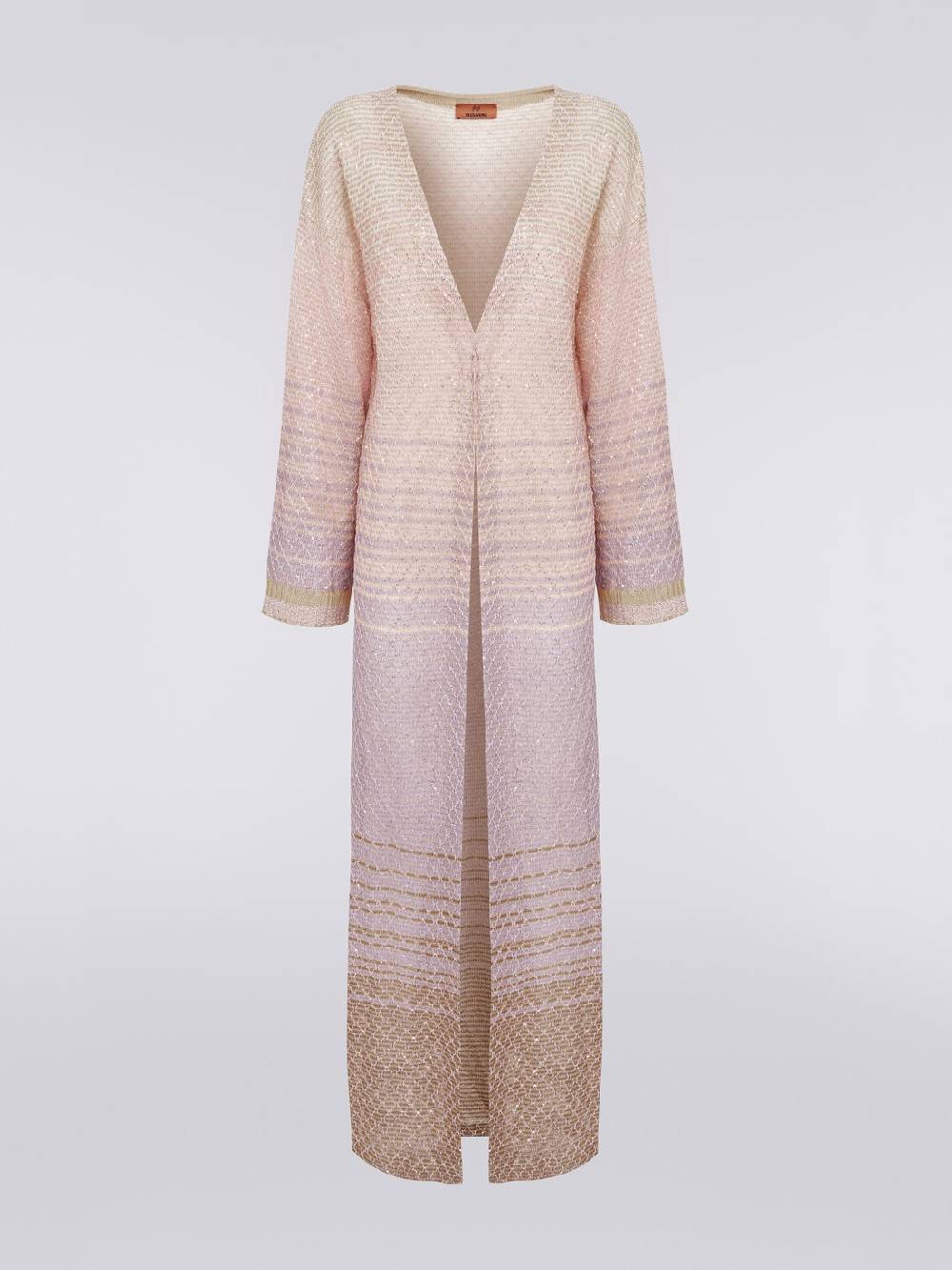 Missoni Cardigan lungo in maglia dégradé con paillettes Presa