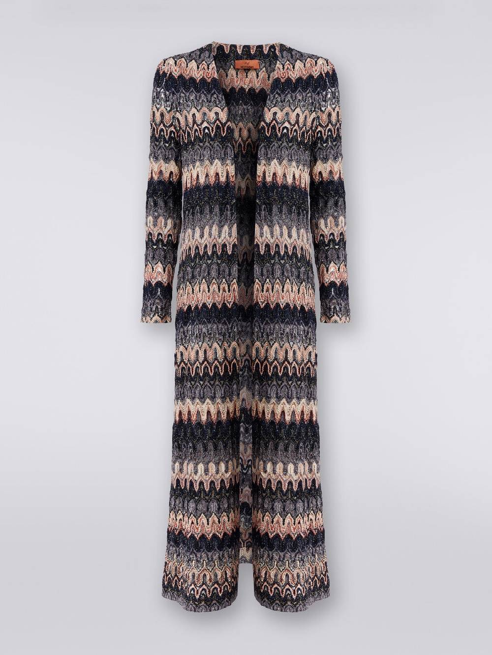Missoni Cardigan lungo in maglia lamé con motivo a onde effetto pizzo Sconto