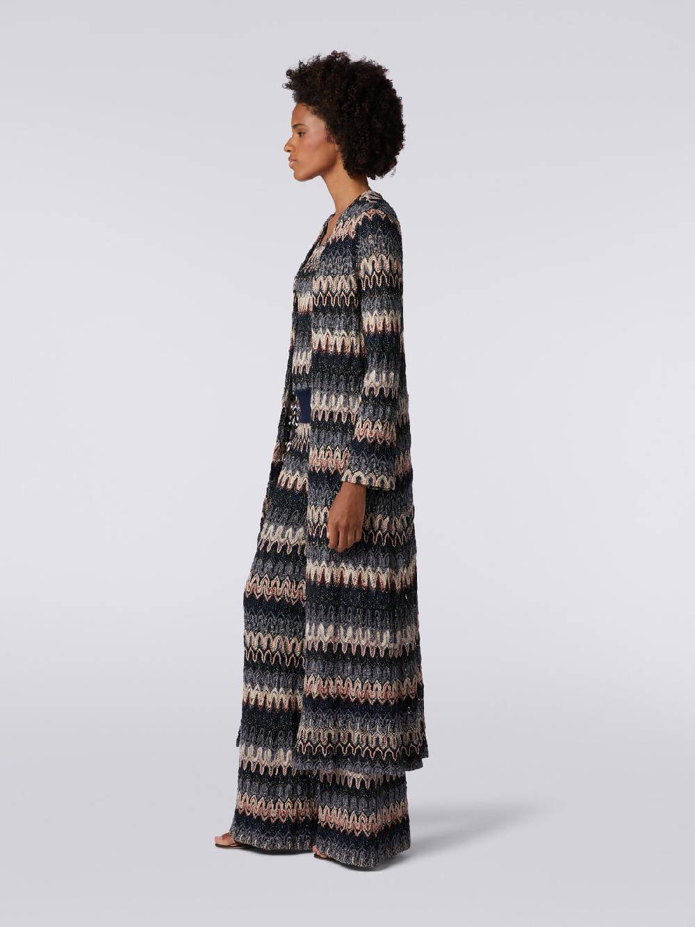 Missoni Cardigan lungo in maglia lamé con motivo a onde effetto pizzo Sconto