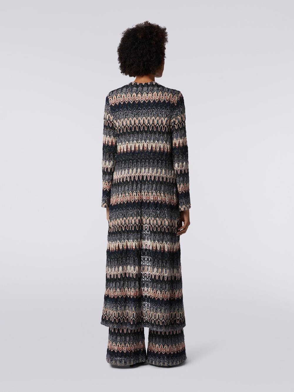 Missoni Cardigan lungo in maglia lamé con motivo a onde effetto pizzo Sconto