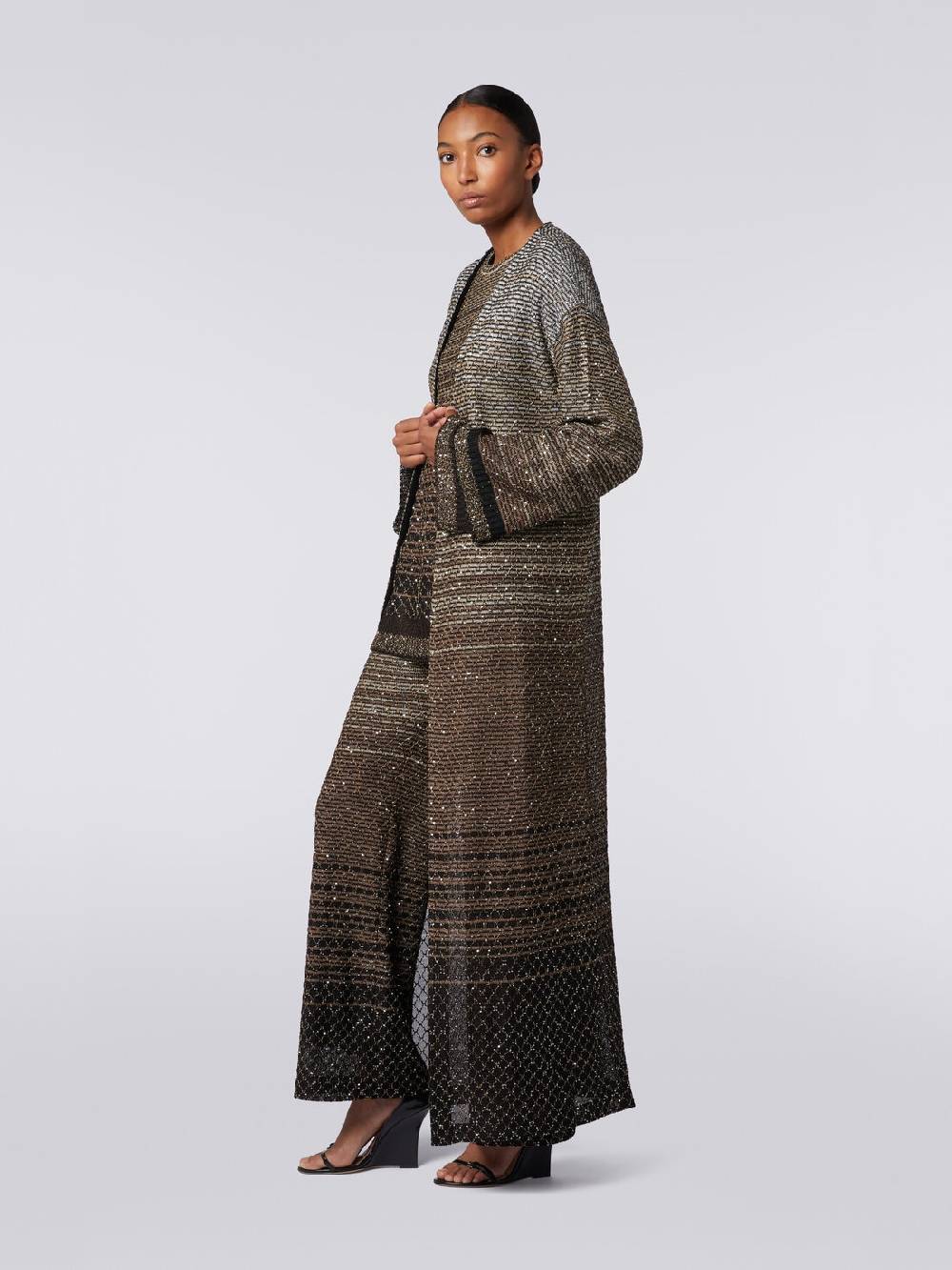 Missoni Cardigan lungo in maglia dégradé con paillettes Offerta