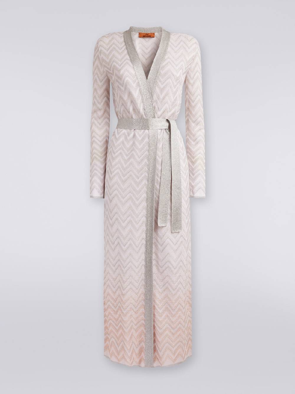 Missoni Cardigan lungo in maglia chevron con lurex Economico