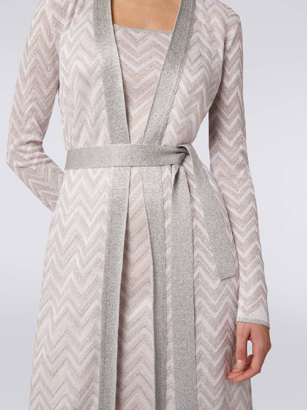 Missoni Cardigan lungo in maglia chevron con lurex Economico