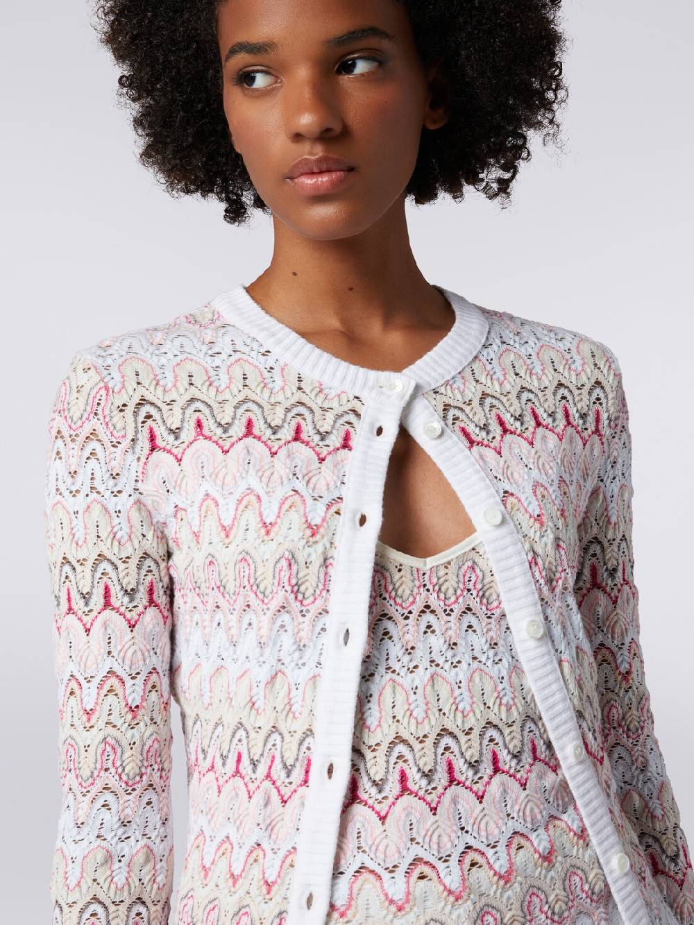 Missoni Cardigan in maglia con profili a contrasto e motivo a onde Outlet