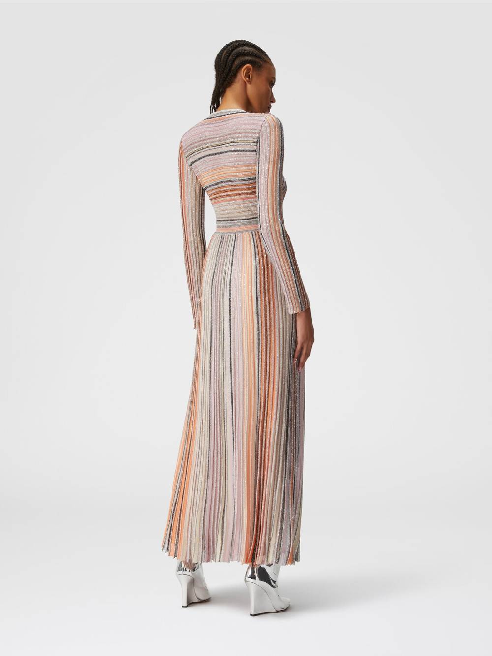 Missoni Abito lungo in maglia plissée lamé Saldi