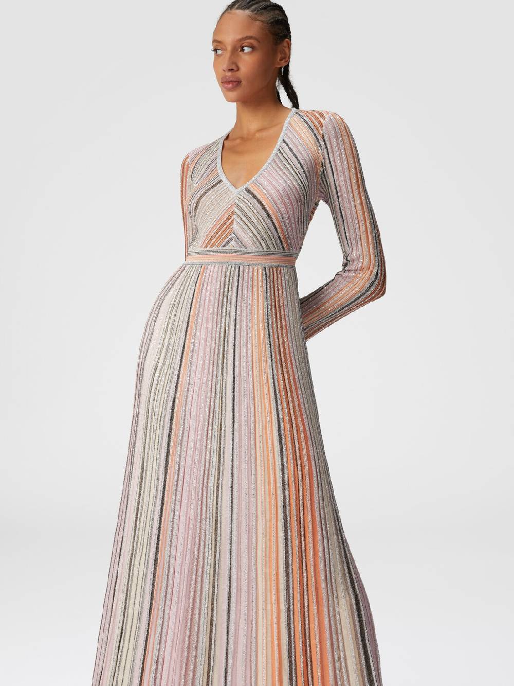 Missoni Abito lungo in maglia plissée lamé Saldi