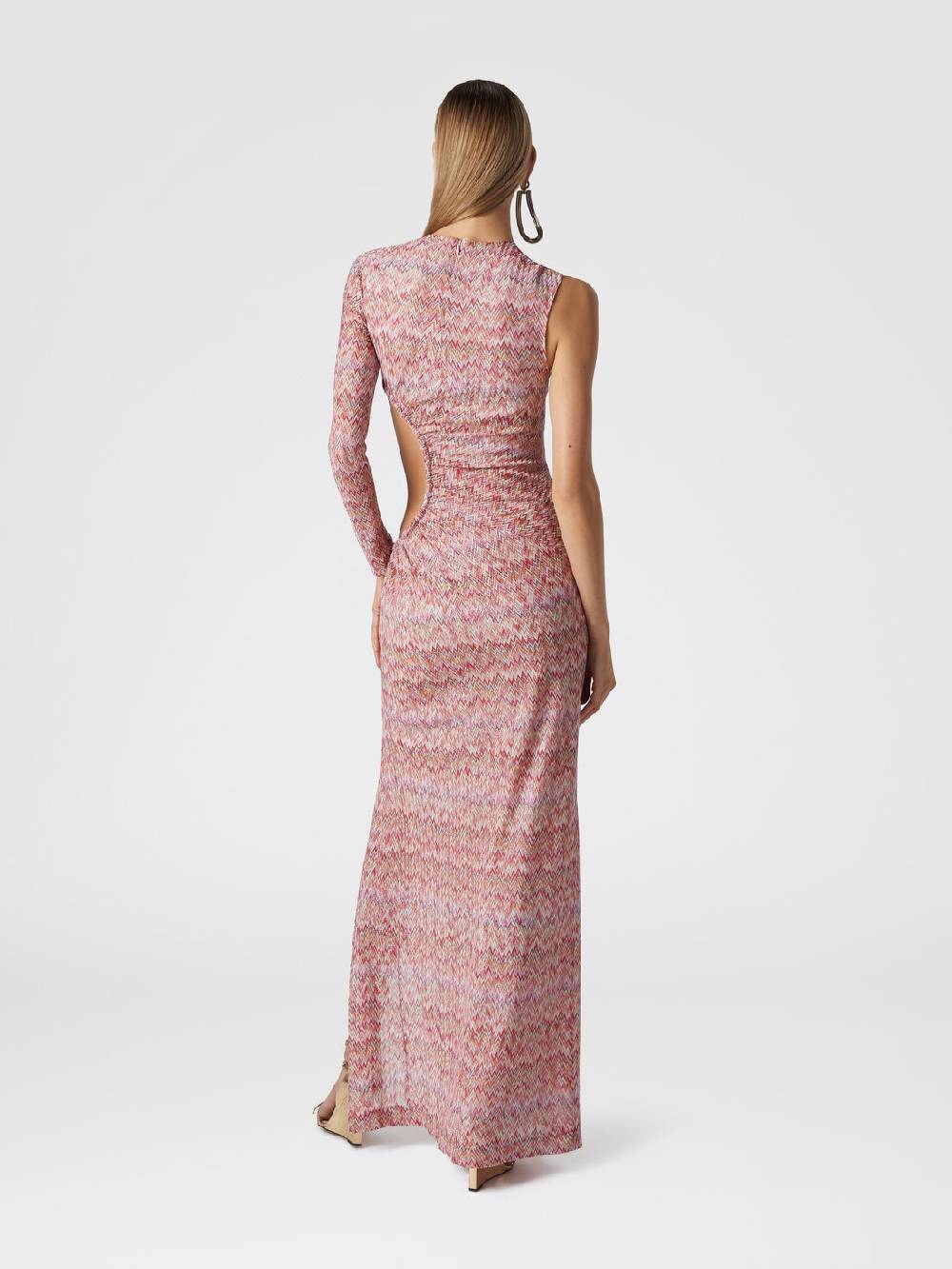 Missoni Abito lungo monospalla con dettaglio cut-out e spacco Vendita Calda