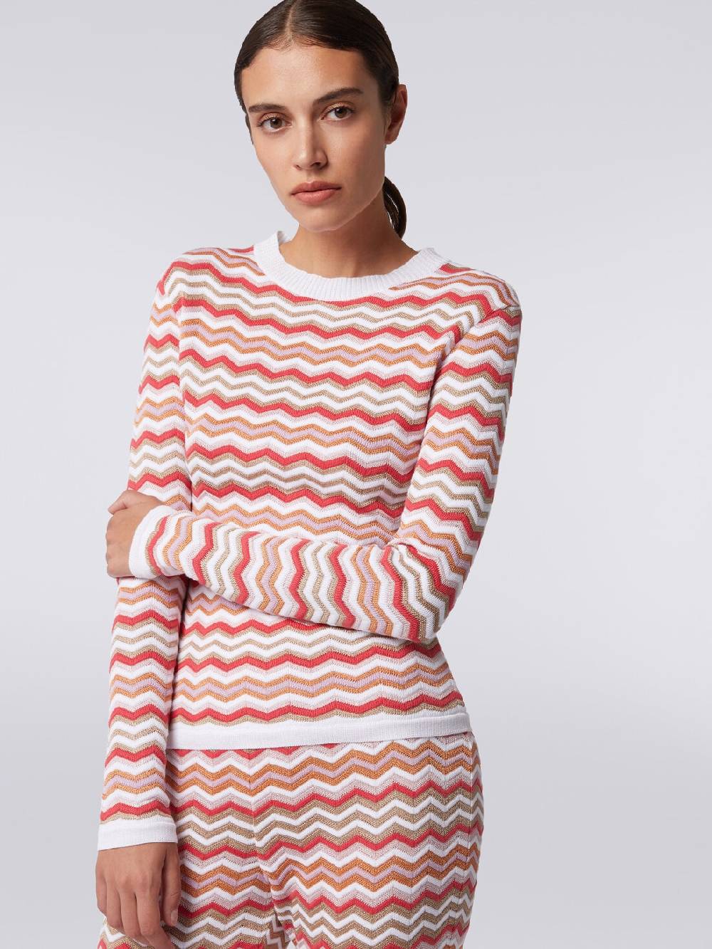 Missoni Pullover girocollo in cotone e viscosa zig zag Vendita Economica