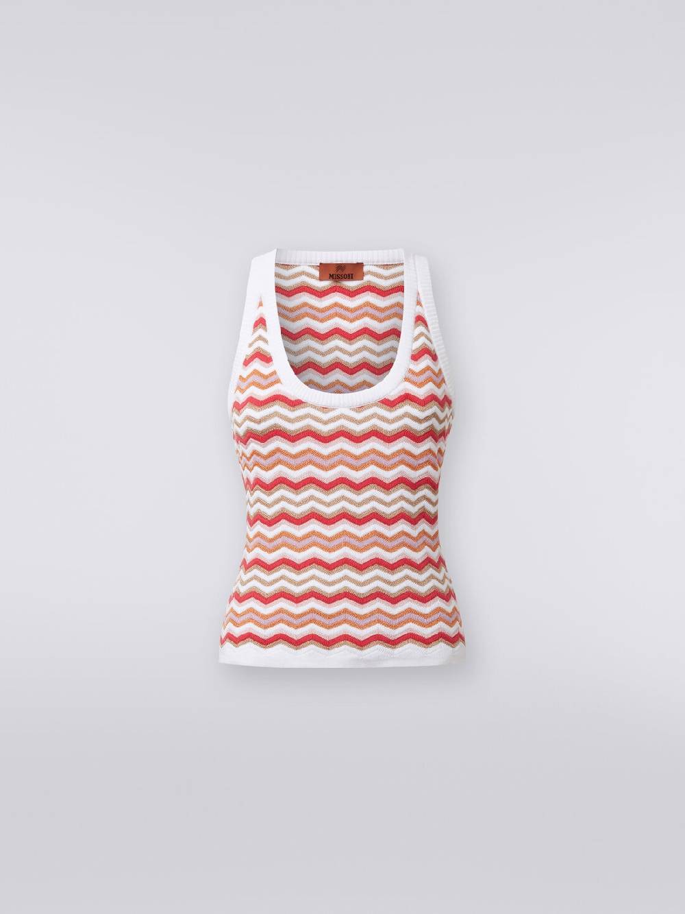 Missoni Canottiera in maglia di cotone e viscosa zig zag Saldi Di Fabbrica