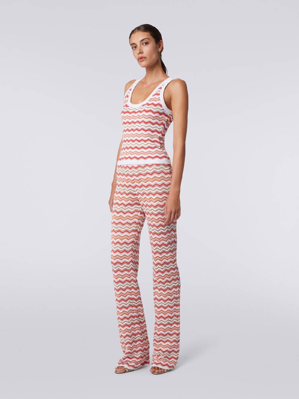 Missoni Canottiera in maglia di cotone e viscosa zig zag Saldi Di Fabbrica