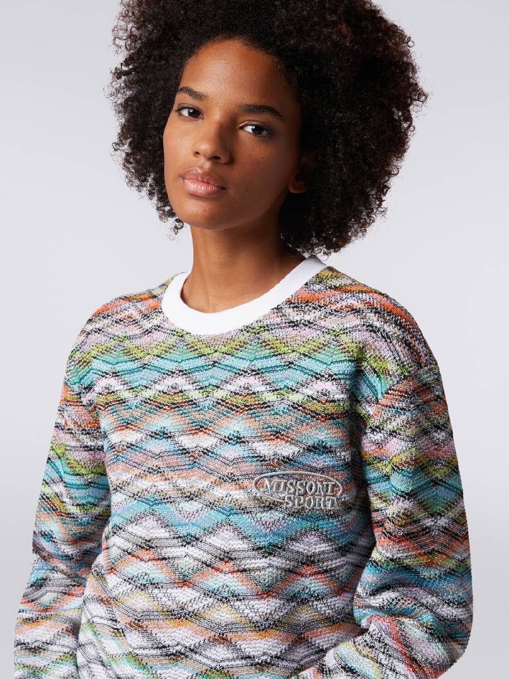 Missoni Felpa girocollo in maglia con lurex e logo Moda