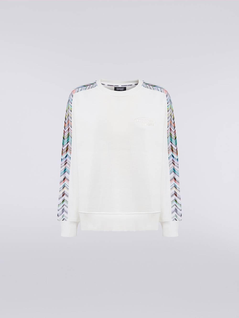Missoni Felpa girocollo con logo e dettagli in maglia Italy