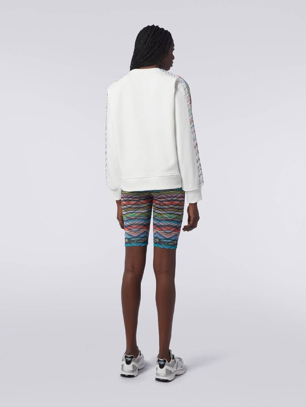 Missoni Felpa girocollo con logo e dettagli in maglia Italy
