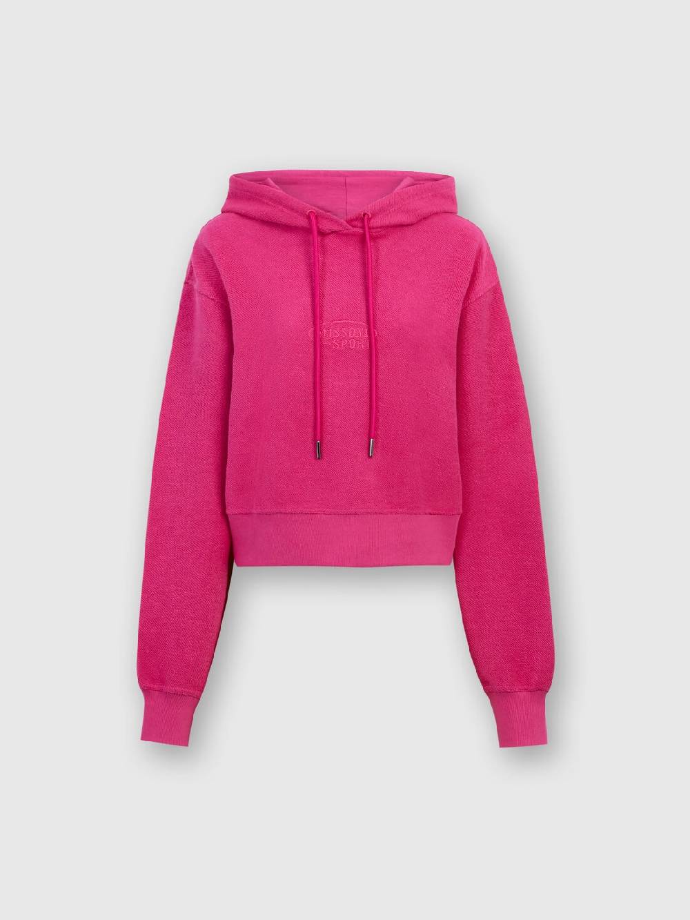 Missoni Felpa garzata crop con cappuccio e logo Italia