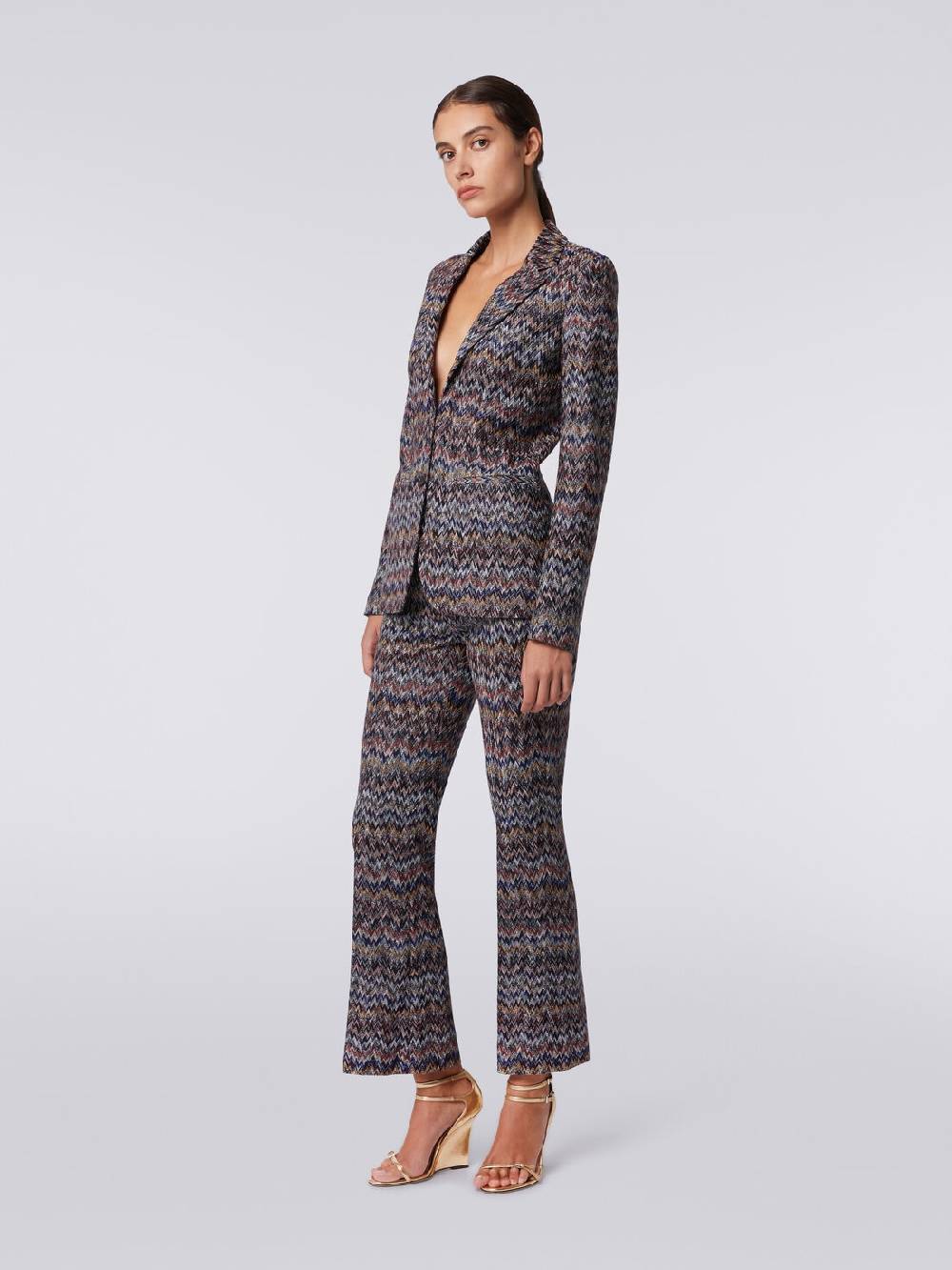 Missoni Blazer in misto viscosa zig zag con lurex Nuovo