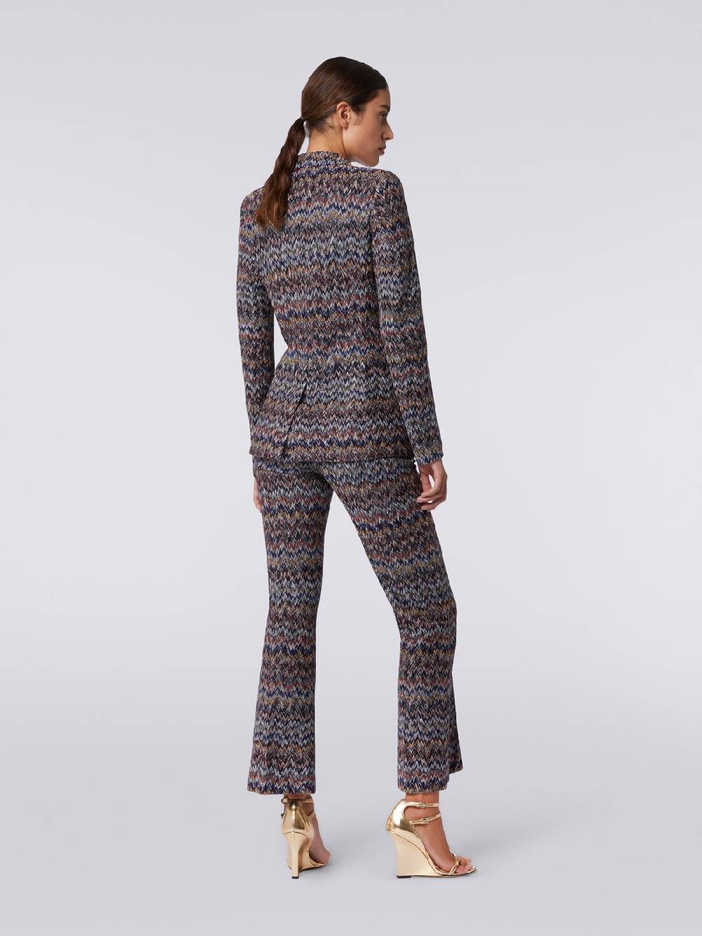Missoni Blazer in misto viscosa zig zag con lurex Nuovo