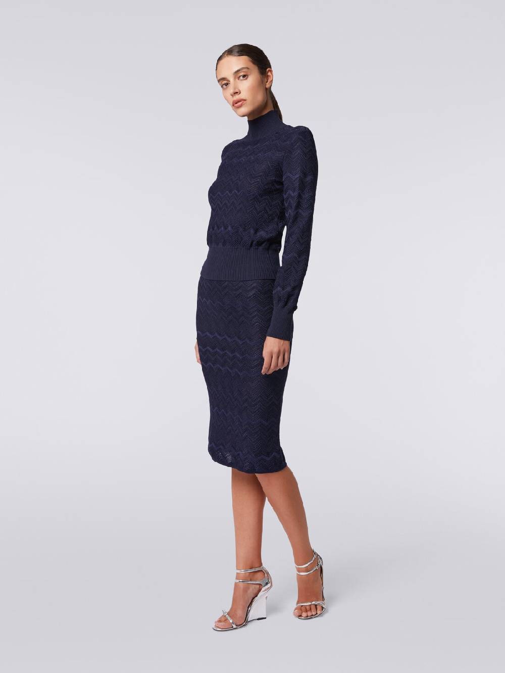 Missoni Gonna midi in viscosa e lana chevron Qualità