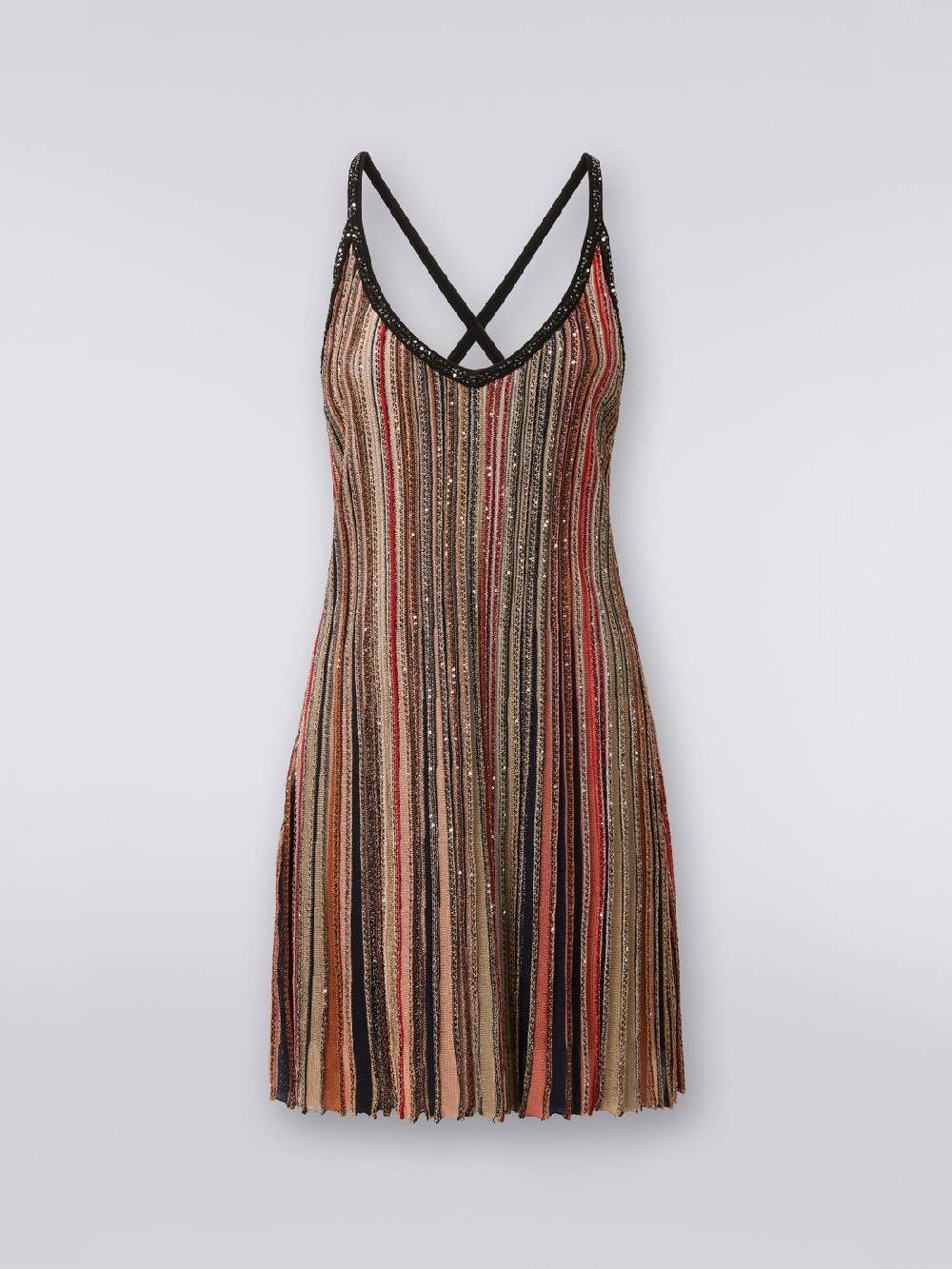 Missoni Mini-abito in maglia a righe verticali con paillettes Vendita
