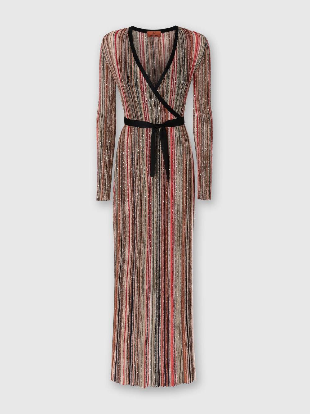 Missoni Abito lungo con chiusura a portafoglio e paillettes Spedizione Gratuita