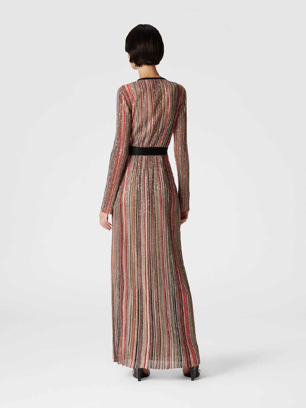 Missoni Abito lungo con chiusura a portafoglio e paillettes Spedizione Gratuita