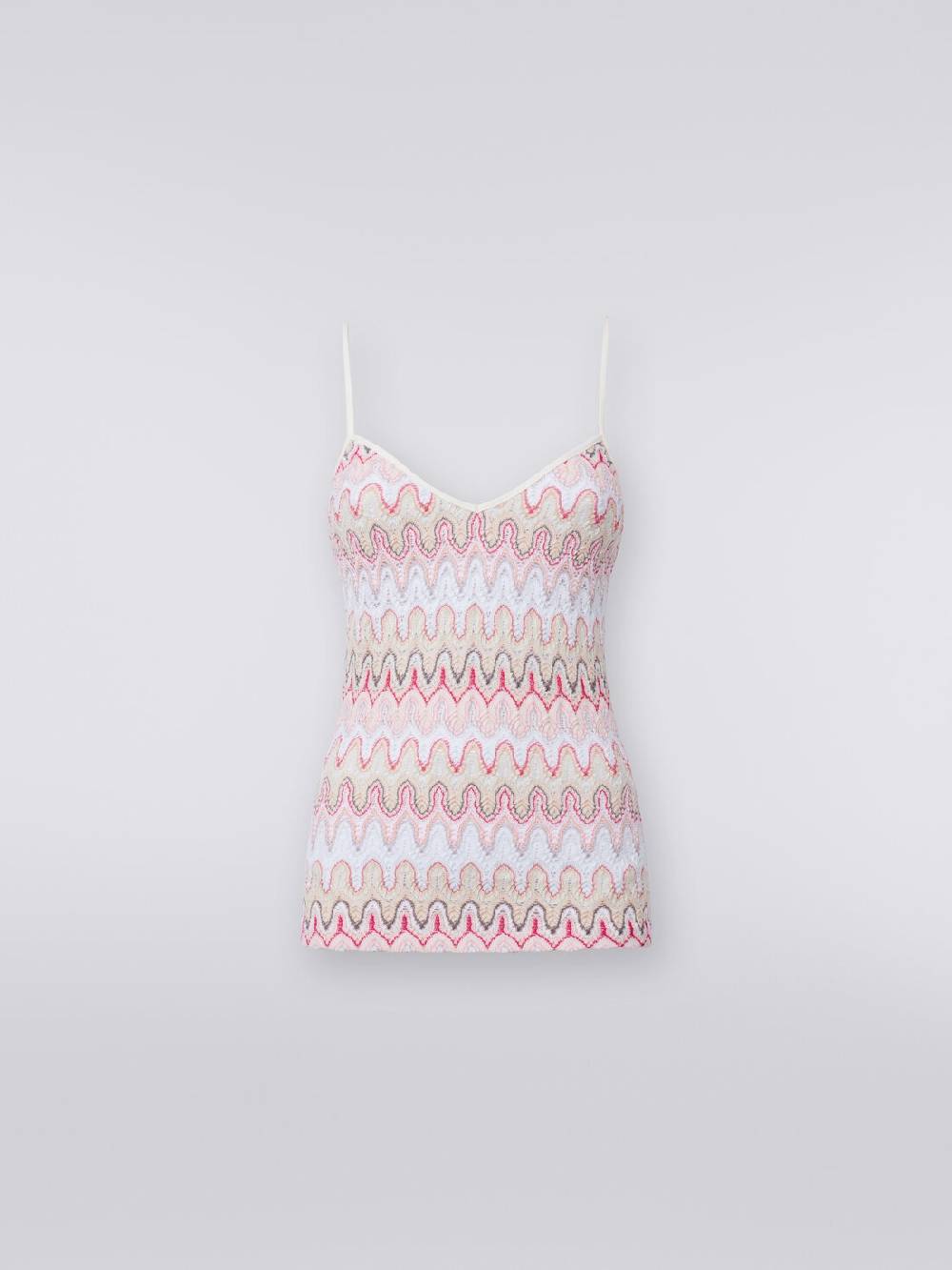Missoni Top con scollatura a V e spalline in misto viscosa a onde effetto pizzo Qualità Garantita