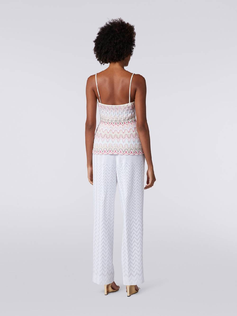 Missoni Top con scollatura a V e spalline in misto viscosa a onde effetto pizzo Qualità Garantita