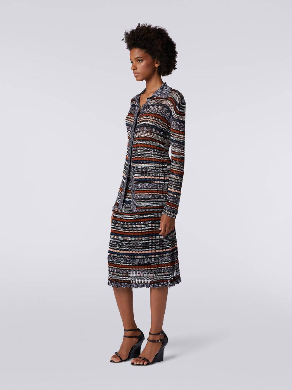 Missoni Gonna midi a costine in viscosa fiammata Negozi Online