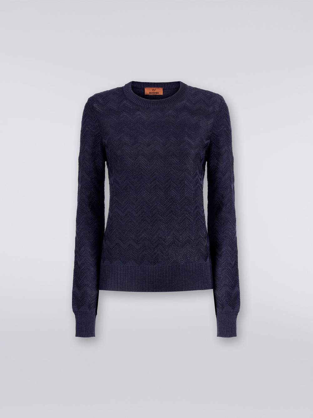 Missoni Pullover girocollo in viscosa e lana chevron Sottocosto