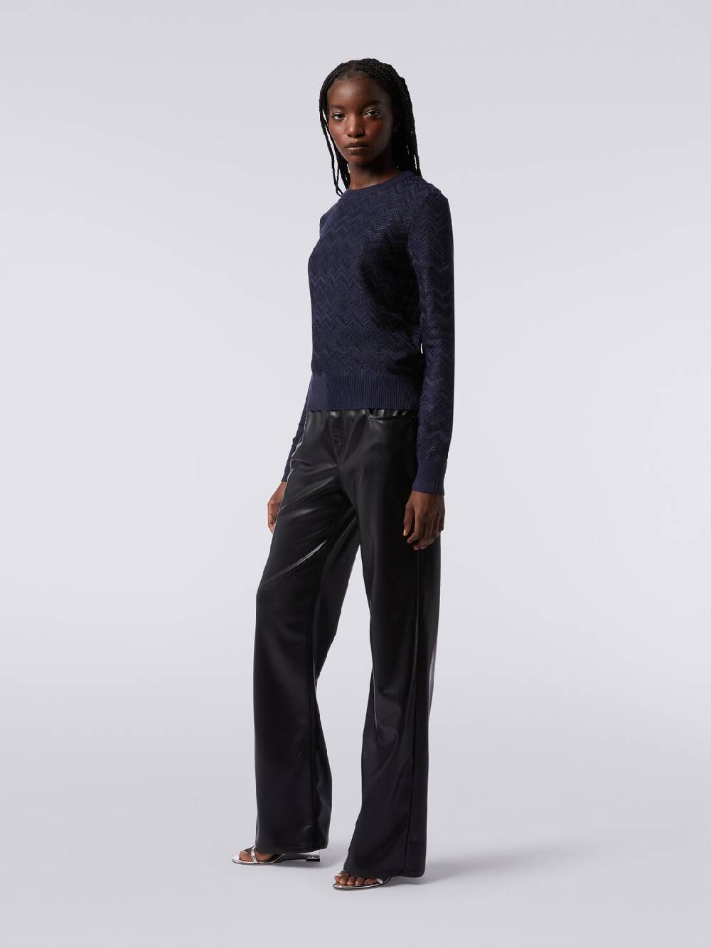 Missoni Pullover girocollo in viscosa e lana chevron Sottocosto