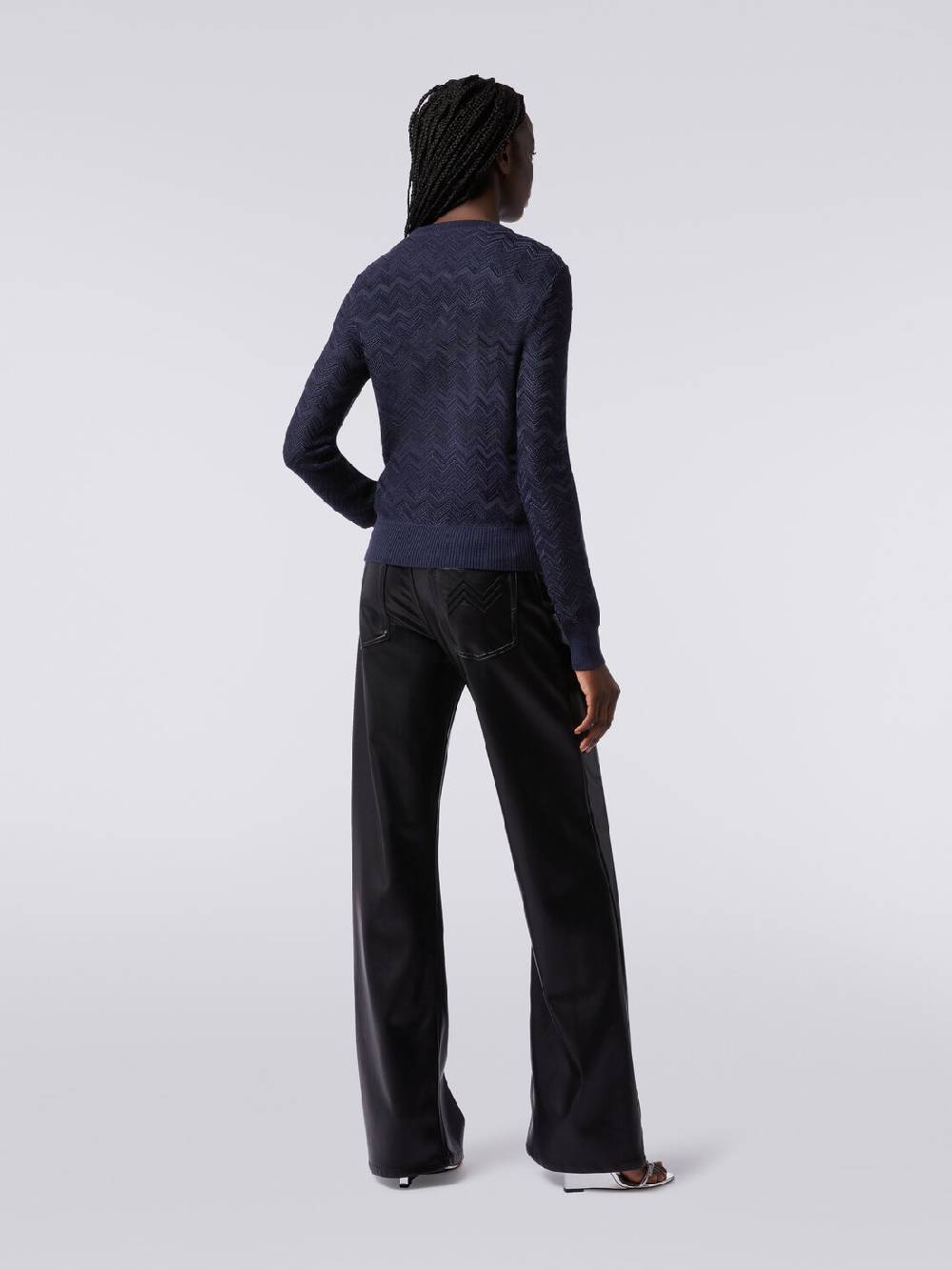 Missoni Pullover girocollo in viscosa e lana chevron Sottocosto