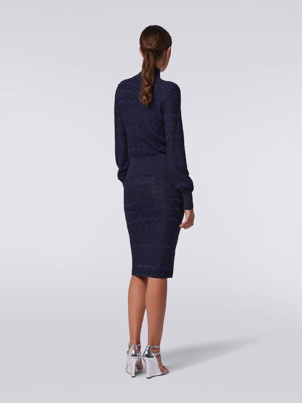 Missoni Pullover a collo alto in viscosa e lana chevron Convenienza