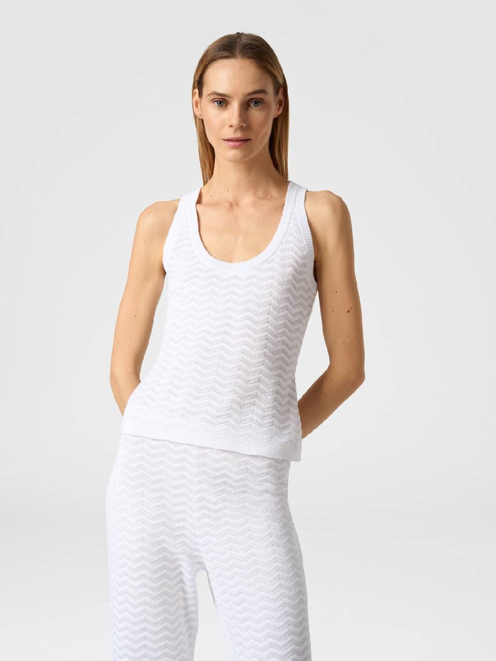 Missoni Canottiera in maglia di viscosa e cotone chevron Novità