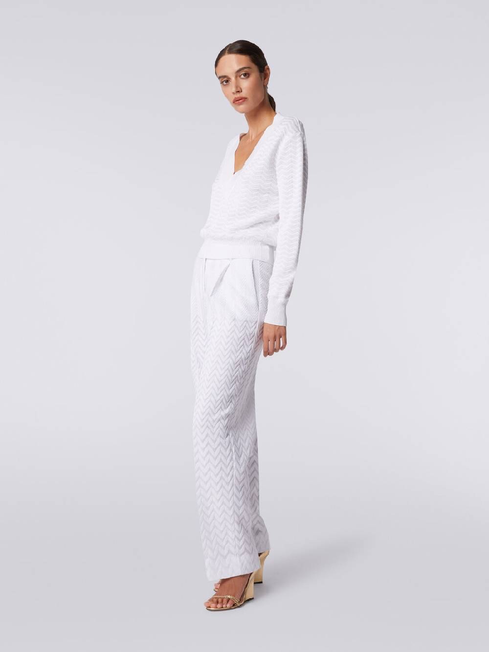Missoni Pullover con scollatura a V in maglia zig zag Sconto