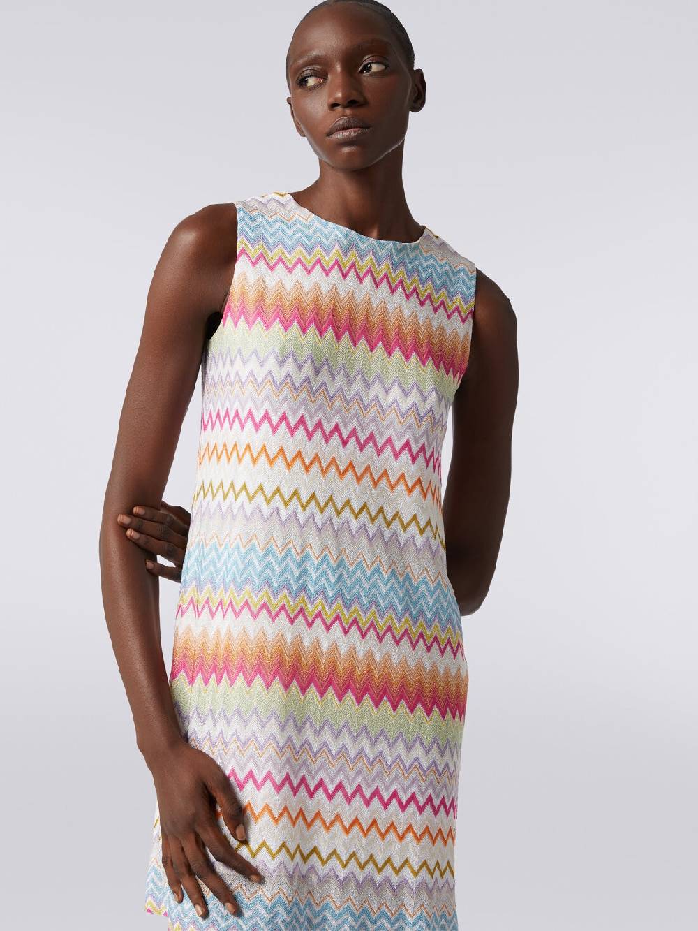 Missoni Abito a sacchetto in viscosa zig zag con lurex Economico