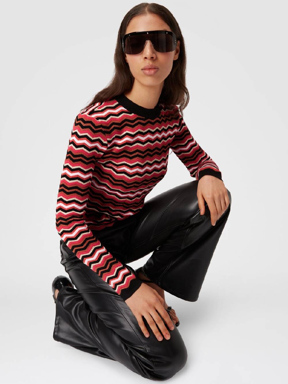 Missoni Pullover girocollo in cotone e viscosa zig zag Outlet