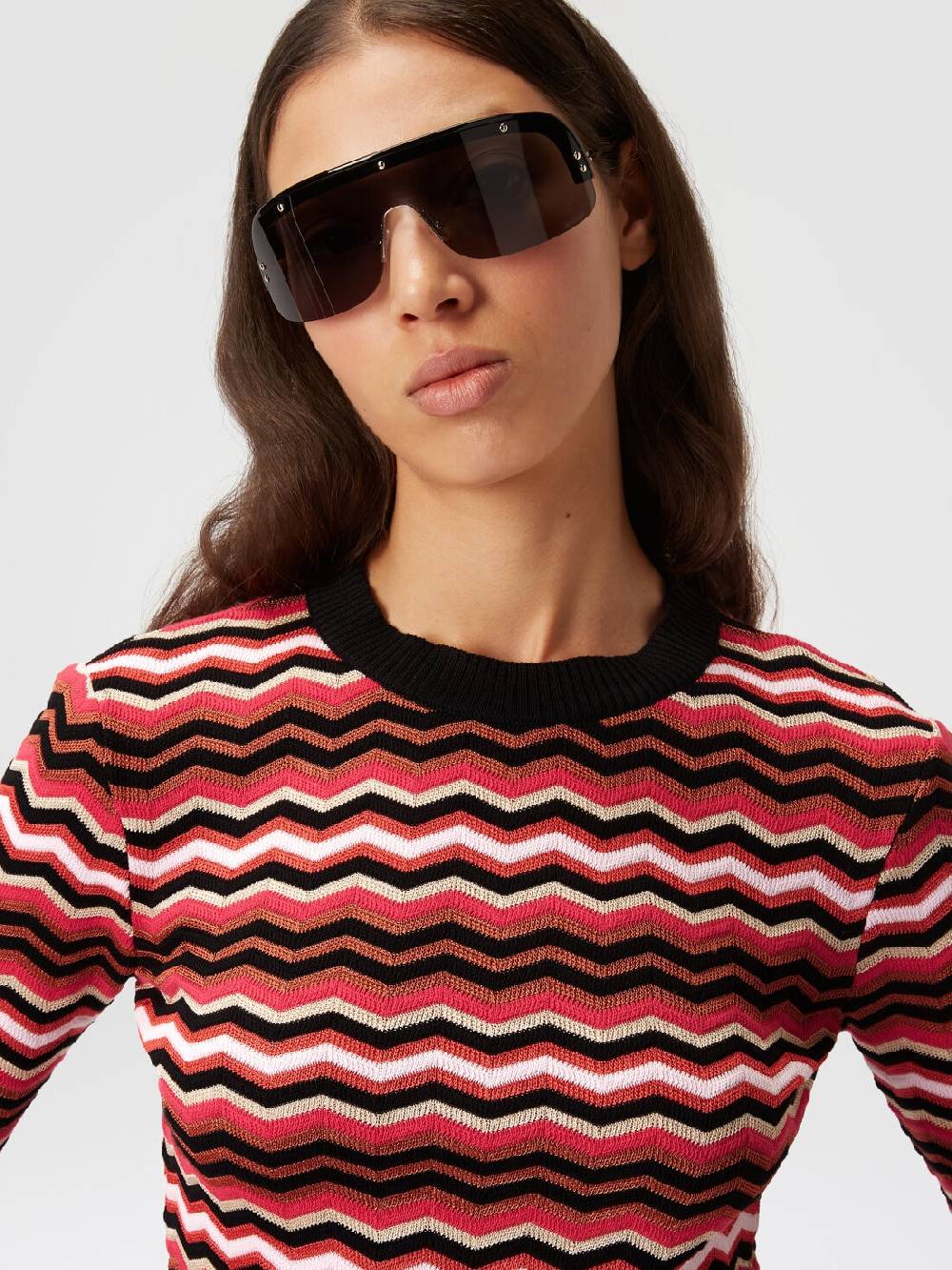 Missoni Pullover girocollo in cotone e viscosa zig zag Outlet