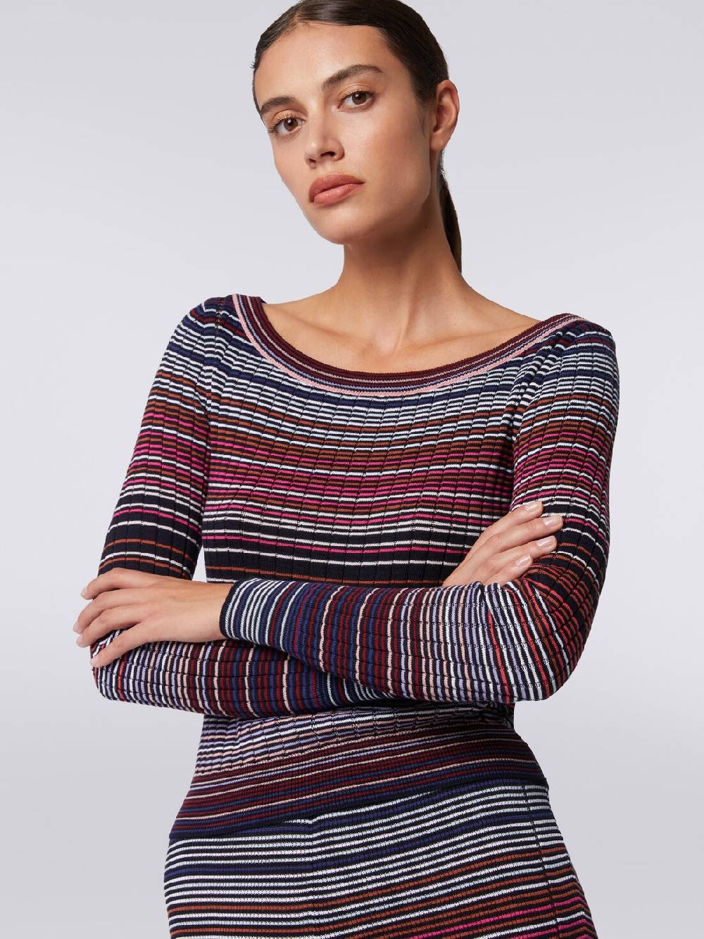 Missoni Pullover in cotone e viscosa a righe In Vendita