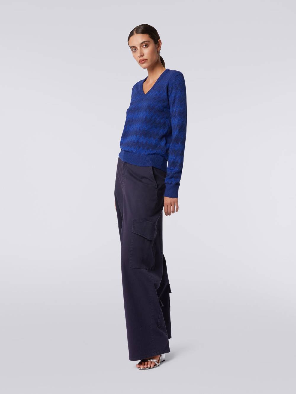 Missoni Pullover con scollo a V in cachemire con zig zag Saldi