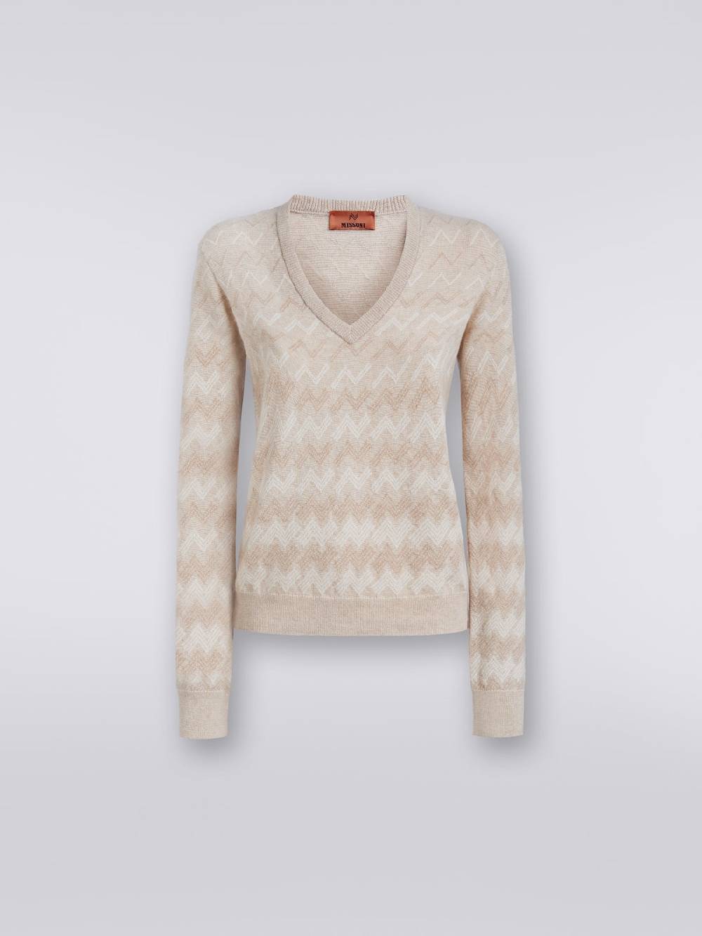 Missoni Pullover con scollo a V in cachemire con zig zag Vendita Calda