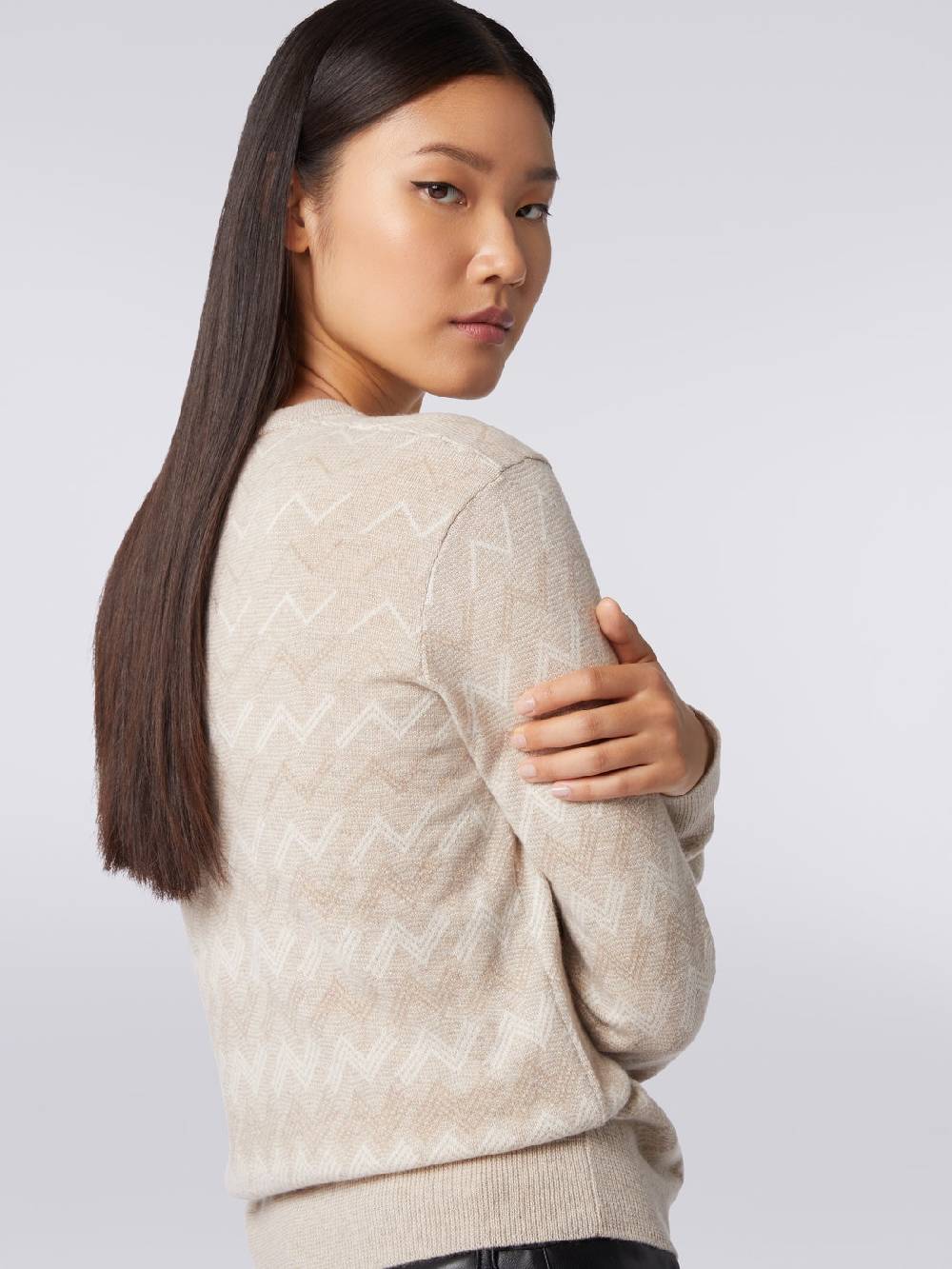 Missoni Pullover con scollo a V in cachemire con zig zag Vendita Calda